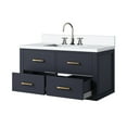 thumbnail image 4 of 36 in. Wide Blue Bath Vanity Set / Cultured Marble Top & Chrome Gooseneck Faucet / Bathroom Upgrade, 4 of 4