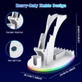 thumbnail image 5 of Game Controller Holder Headset Stand Compatible with Xbox PS5 PS4 Nintendo Switch Pro 2-Tier Colorful Controller Stand Gaming Accessories with 6-Games Organizer Headphone Holder, 5 of 7