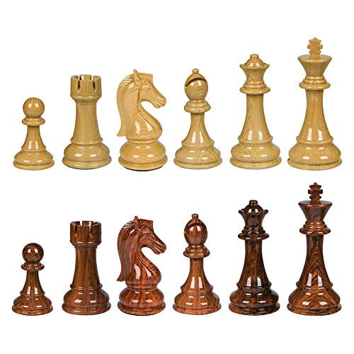 Piper High Polymer Weighted Chess Pieces with 3 Inch King and Extra Queens, Pieces Only, No Board