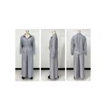 thumbnail image 3 of Women's Vintage Two Piece Set - Loose Fit Long Sleeve Button Down Shirt & High Waisted Wide Leg Pants Casual Lounge Outfit, 3 of 4