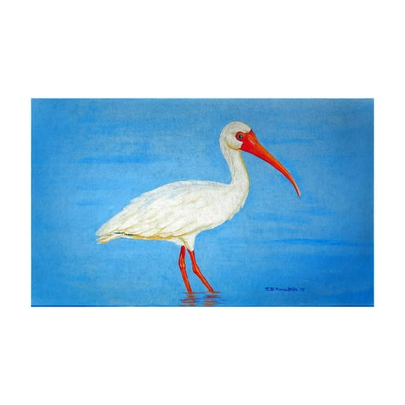Betsy Drake Interiors Posing White Ibis Door Mat Large 30"x50"