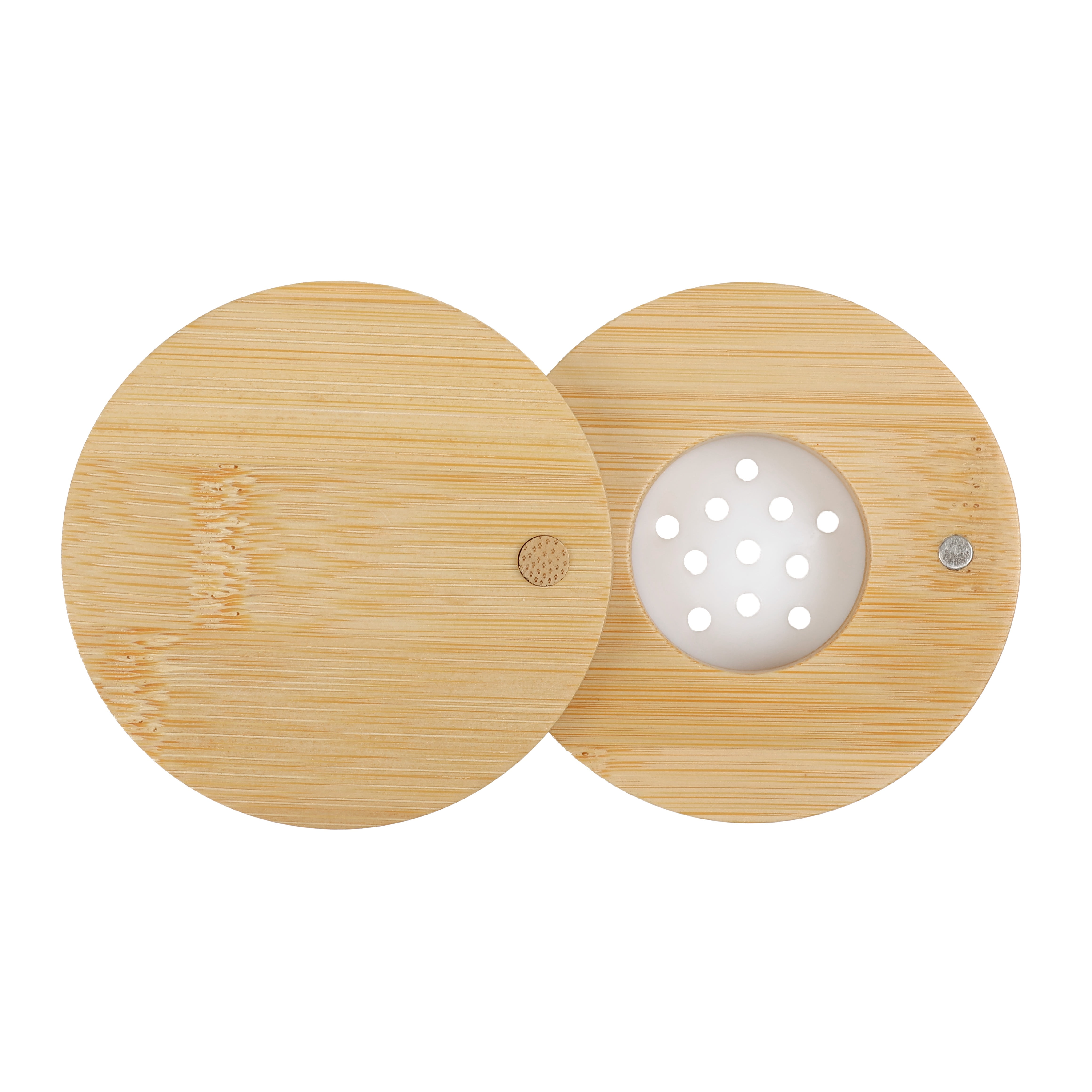 (2 pack) Better Homes & Gardens Swivel Bamboo Ld Spice Shaker, Bamboo and Glass, 8 oz, 3 Dia x 3.26 inch