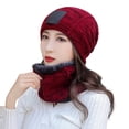 thumbnail image 1 of Unisex Winter Outdoor Cycling Warm Hat Ear Protection Knitted Beanie Scarf Set, 1 of 10