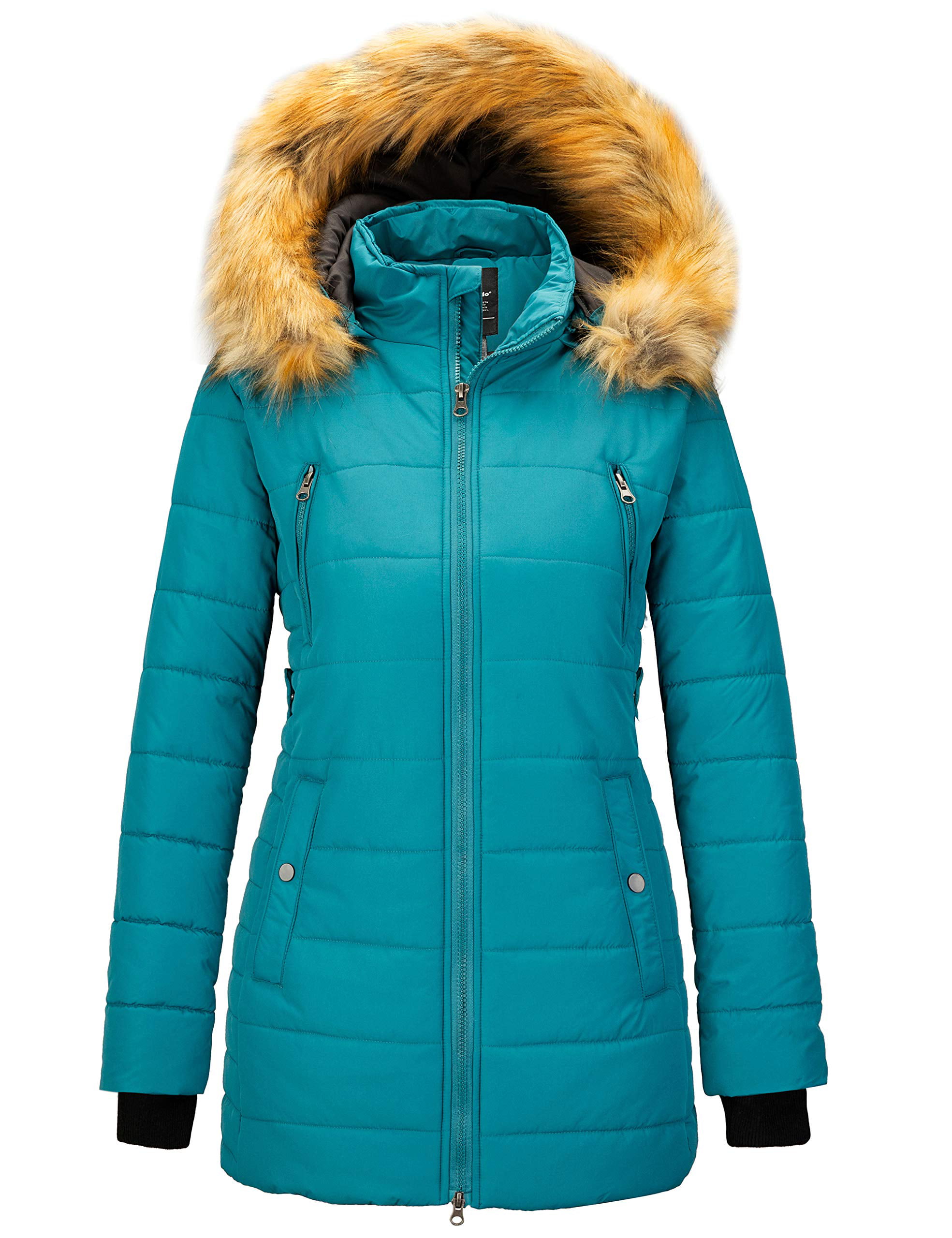 Wantdo Women's Quilted Winter Coats Hooded Warm Puffer Jacket with Fleece Hood