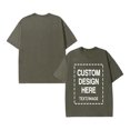 thumbnail image 4 of Custom T-Shirt with Your Image for Men Women, 230g Pure Cotton Washed Short Sleeve Tee Green 3XL, 4 of 6