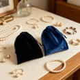 thumbnail image 4 of Jewellery Bags, Flock Velvet Jewellery Pouches, Portable Drawstring Pouch, Small Jewellery Bags Pouches for Wedding, Party, Valentine'S Day, Anniversary, Father's Day Home Gifts, 1Pc(Black,3.5x2.7"), 4 of 9