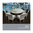 thumbnail image 2 of OASIS-60-KIT-8C-GREY Oasis 60 Inch Outdoor Patio Dining Table with 8 Armless Chairs with 2 Covers: Grey and Grey, 2 of 2