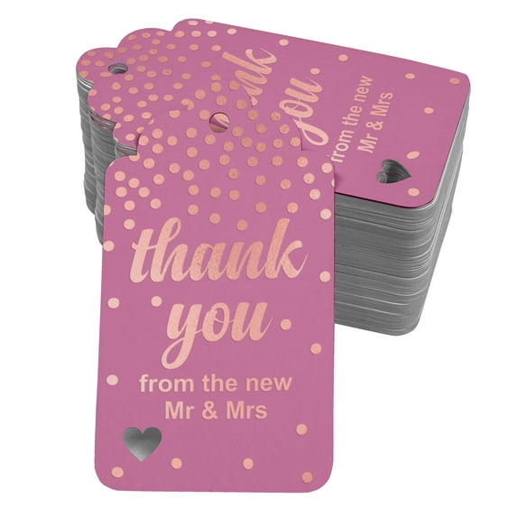 Inkdotpot Rose Gold Foil Paper Hang Tags ThankYou From The New Wedding Favor Tags 100 Pack