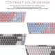 thumbnail image 4 of Tapas De Teclado Mecánico De 104 Teclas Oem High Abs Pbt Keycap Teclas En Inglés Con Diseño De Color De Contraste De Capa Translúcida Para Modificación De Juegos (Azul + Rosa) Monstrate EL014244-02, 4 of 6