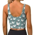 thumbnail image 3 of Haiem Funny Chicken Pattern Womens Sports Bra - U Neck Padded Low Impact Yoga Bra Workout Crop Top Gym Moisture-Wicking Workout Vest -Small, 3 of 9