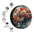 thumbnail image 4 of Susaid Vibrant Bouquet Waterfall Print Tire Covers,Waterproof Anti-UV Snow Sun Rain Tire Covers for RV,Truck, SUV, Trailer, Camper-15 inch, 4 of 6