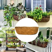 Triani Coconut Planter Liners 30" Coco Husk Fiber Preformed Window Box & Hanging Basket Coir Mats Trough Planters Pot Durable Liner Decor for Outdoor Plants & Flowers (1 Pack)