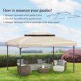 thumbnail image 3 of Outsunny 13'x10' Double Roof Gazebo Replacement Canopy Top Cover Cream, 3 of 10