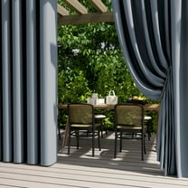 DONGPAI Outdoor Curtains for Patio Waterproof 52" x 84" Grommet Light Blocking Privacy Curtains Outside Curtains for Porch Gazebo Pergola, Grayish Blue, 1 Panel