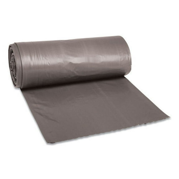 Boardwalk Low-Density Waste Can Liners, 33 gal, 1.1 mil, 33" x 39", Gray, 25 Bags/Roll, 4 Rolls/Carton