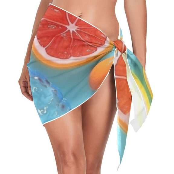 joogoo Lemons Women's Beach Sarong Bathing Suit Wrap Swimwear Cover Ups M