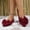 Red, variant on Hoshose Women Slip-On Flat Shoes Mesh Breathable Flyknit Ballet Flats Bow Lightweight Knit Solid Color