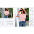 thumbnail image 6 of PRETTYGARDEN Women's Puff Sleeve Tops Casual Ribbed Knit Crop Top Color Block Trendy Crewneck Striped Shirts, 6 of 10