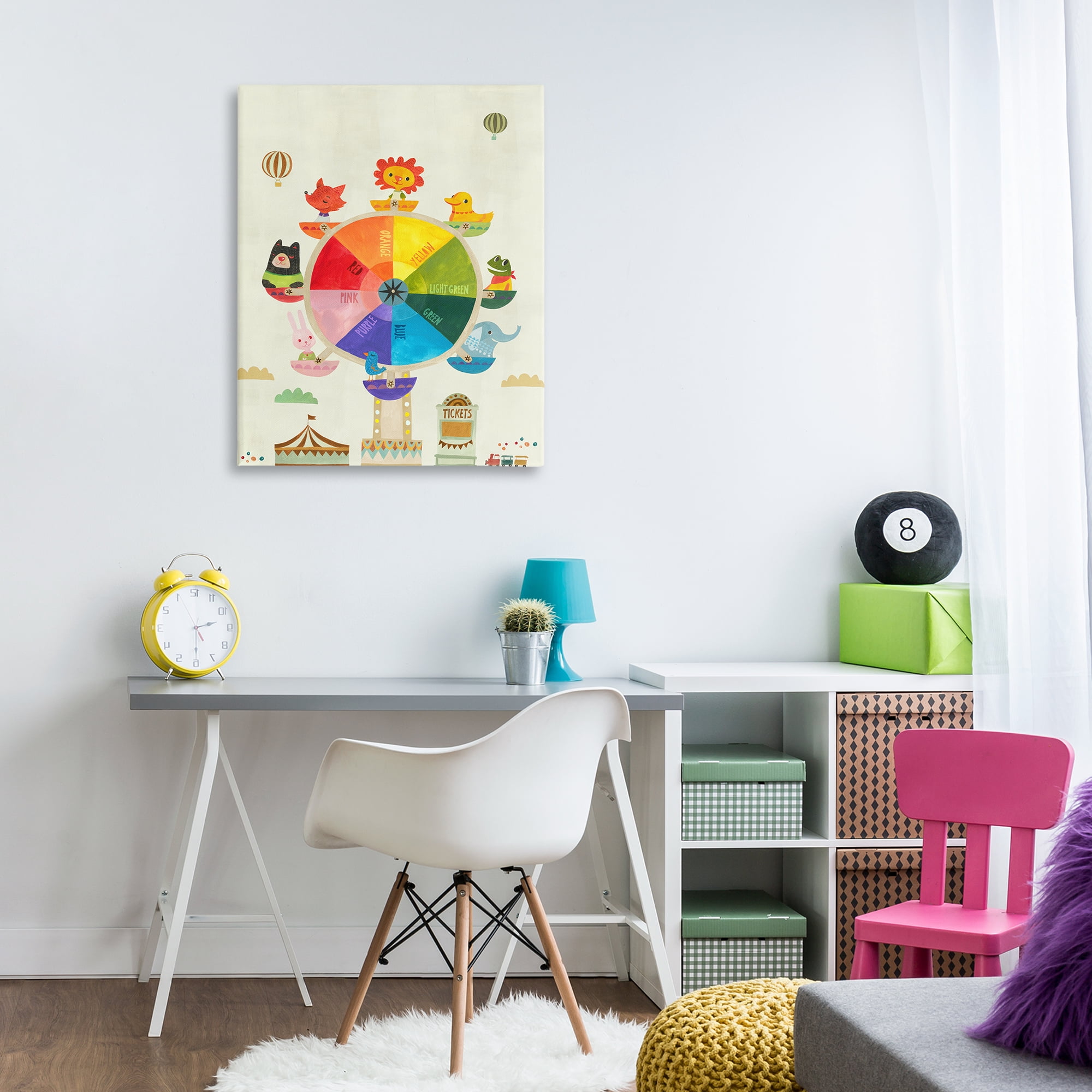 Stupell Industries Educational Hue Ferris Wheel Education Painting Wrapped Canvas Art Print Wall Art, 30 x 40