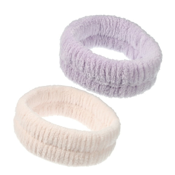 Vocoste 2 Pcs Spa Headbands Makeup Headband for Washing Face Skincare Headband for Women Purple Light Pink