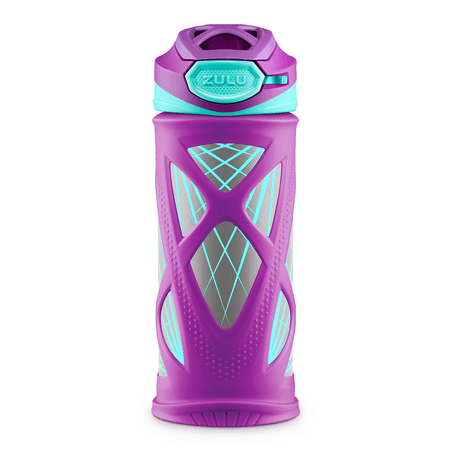 ZULU Echo Kids 12 fl oz Stainless Steel Insulated Water Bottle, Purple/Teal