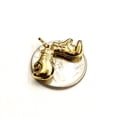 thumbnail image 6 of 14k yellow gold hollow 3D classic boxing gloves charm pendant fine jewelry 1.9g, 6 of 12