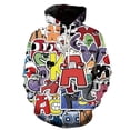 thumbnail image 4 of Sudadera con capucha con estampado 3D del alfabeto divertido, sudaderas con letras de dibujos animados, chándal para niño, sudadera Harajuku, ropa de anime para niña, camisetas para niños, sudadera co, 4 of 5