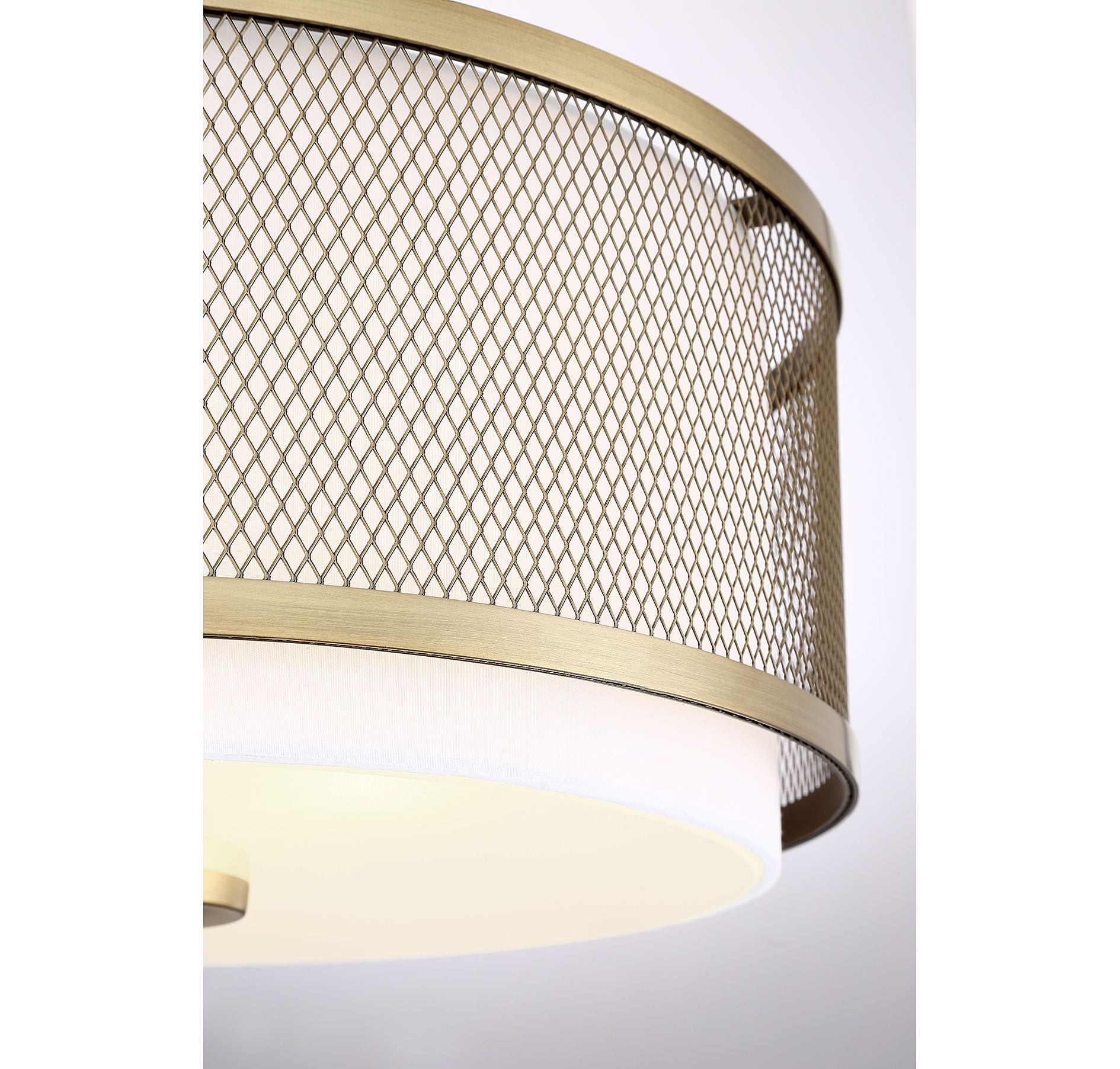 Trade Winds Fremont 3-Light Flush Mount Ceiling Light in Natural Brass