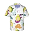 thumbnail image 3 of Bixox Men's Hawaiian Shirts Men's Orange Green Avocado Print Short-Sleeve Shirt-Small, 3 of 8