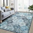 thumbnail image 7 of Tzou 5' x 7' Moroccan Trellis Area Rugs, Soft Washable Accent Carpet with Non-Slip Backing for Living Room Bedroom(Navy), 7 of 7