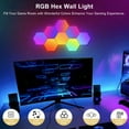 thumbnail image 2 of 10 Pcs Hexagon LED Lights Modular DIY Hexagon Wall Light APP and Remote Control Smart RGB Gaming Light Music Sync Hexagon LED Panel USB LED Wall Lights for Gaming Setup Bedroom Living Roo, 2 of 11