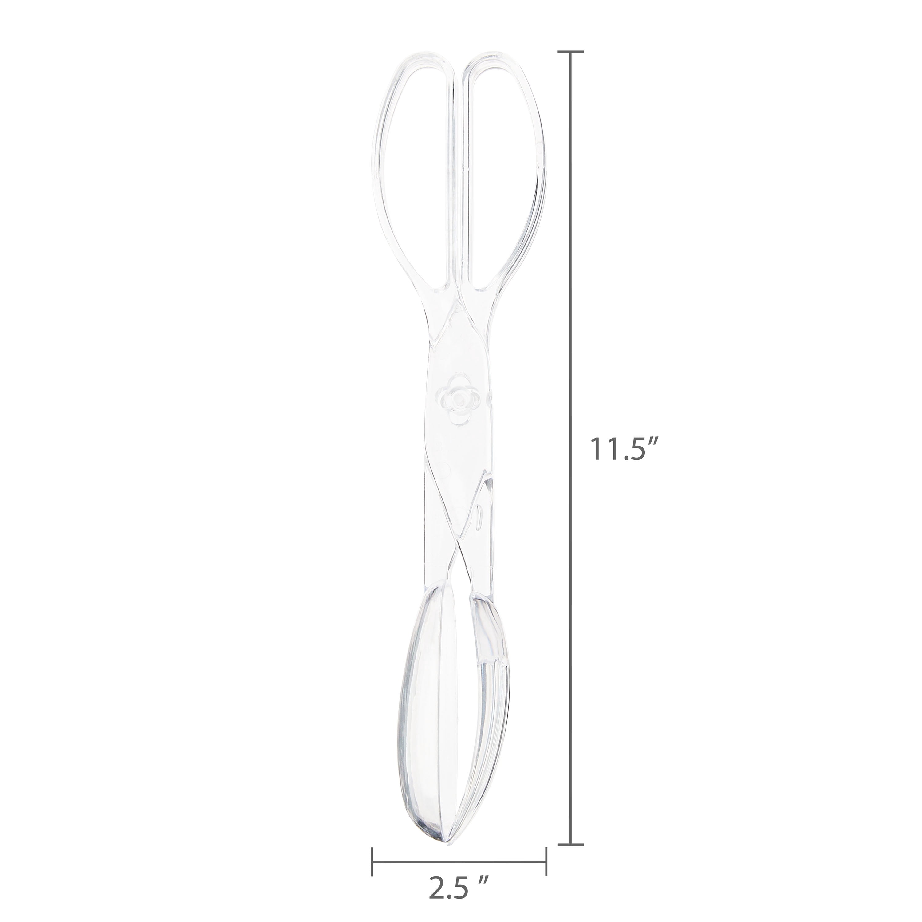 11 IN Clear Plastic Salad Tongs, by Way To Celebrate