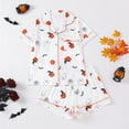 thumbnail image 2 of Pajamas for Women Halloween Bow Printed Notch Collar Short Sleeve Shirt & Shorts Loungewear, 2 of 9