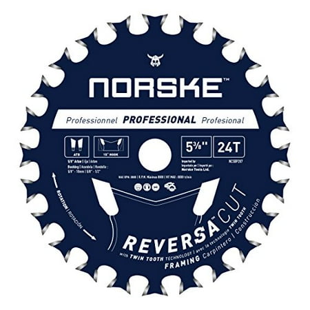 

Norske NCSBP287 Reversa Cut Thin Kerf Framing Saw Blade 5-3/8 x 24T