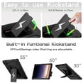 thumbnail image 2 of Case for Samsung Galaxy Tab A9+ 11.0" 2023 SM-X210 / SM-X215 / SM-X216 with Nylon Shoulder Strap, 3 in 1 Hybrid Heavy Duty Shockproof Silicone PC Tablet Cover with Kickstand Case, Black, 2 of 7