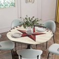 thumbnail image 5 of Texas Star Red Round Tablecloth for 36-44 Inch Tables, Fitted Table Cover with Elastic Edge, Farmhouse Berry Wooden Vintage Waterproof Outdoor Table Cloth Protector for Patio Garden Dinner Picnic, 5 of 9