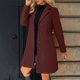 thumbnail image 1 of AUNVITO Women's Casual Warm Stand Collar Button Front Belted Pocket Long Sleeve Jacket Coat, 1 of 9