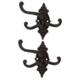 thumbnail image 4 of Toyvian 2Pcs Decorative Cast Iron Wall Hooks Coffee Color for Home Hat Key Coat Hanging, 4 of 6