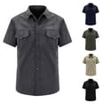 thumbnail image 4 of guisaled Work Shirts for Men Short Sleeve Cargo Shirt Regular Fit Solid Color Lightweight Button Down Shirts with Pockets, 4 of 4