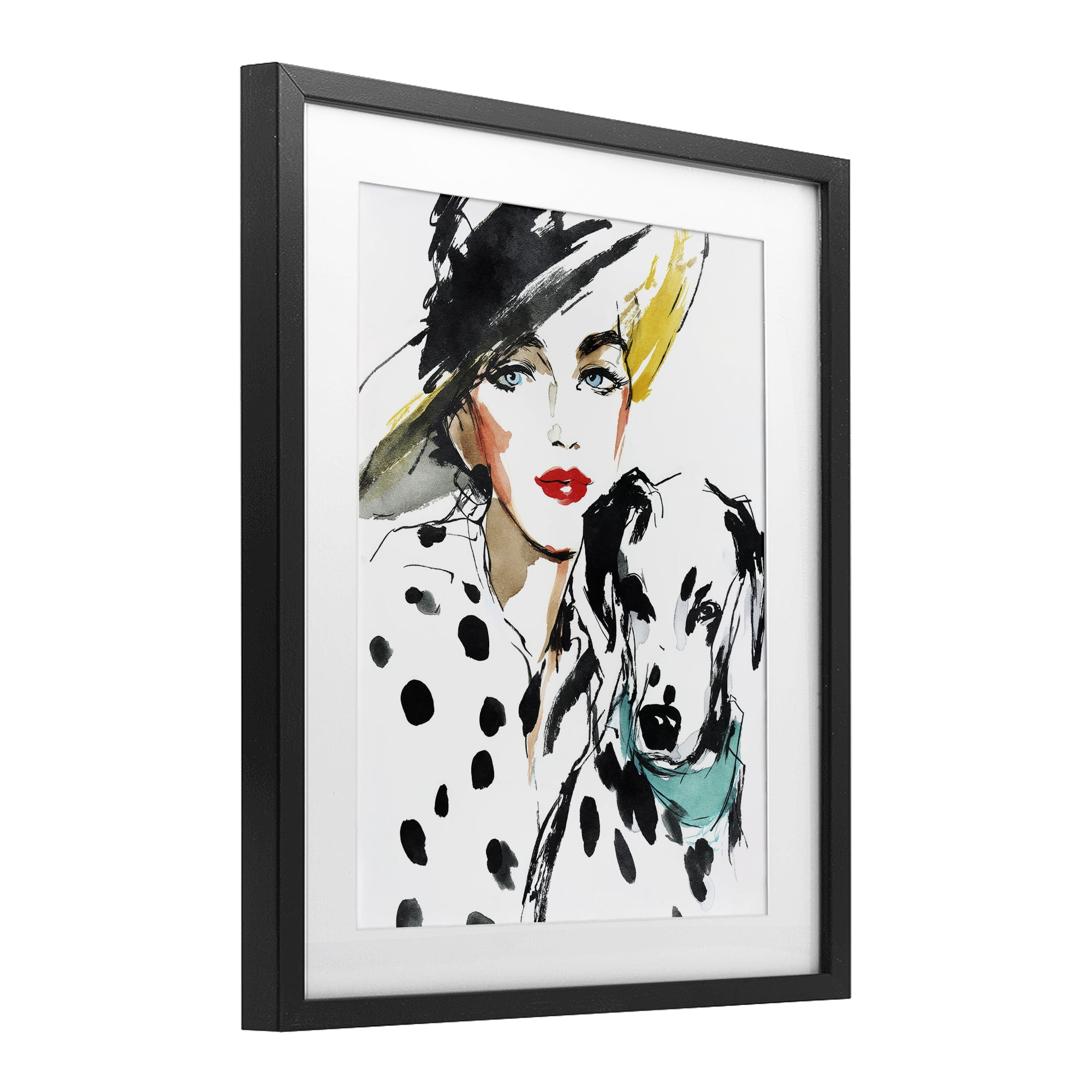 Stupell Industries Trendy Dalmatian Muse Black Framed Print Under Glass, design by Svetlana Aleynikova