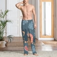 thumbnail image 5 of Uemuo Watermelons Dachshunds Pattern Men's Wide Leg Palazzo Lounge Pants with Pockets Light Weight Loose Comfy Casual Pajama Pants-Small, 5 of 9
