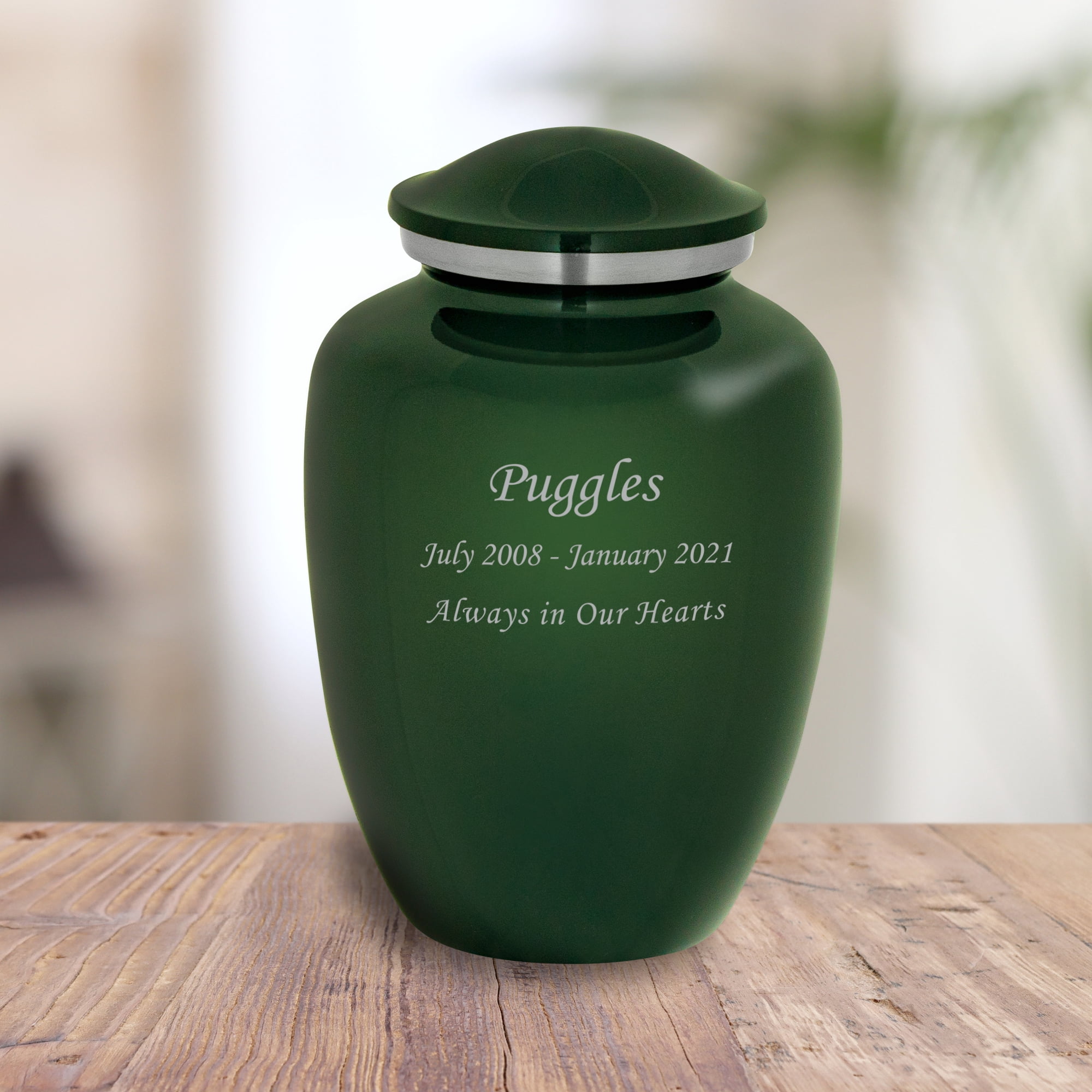 Engraved Text Pet Cremation Urn - 6 Colors - 2 Sizes - Walmart.com