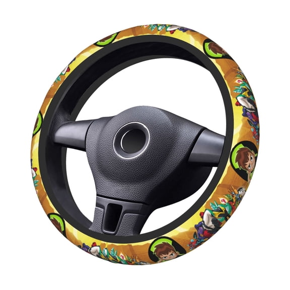 Ben-10 Steering Wheel Cover Elastic Stretch Breathable Vehicle Steering Wheel Protector Car Interior Accessories