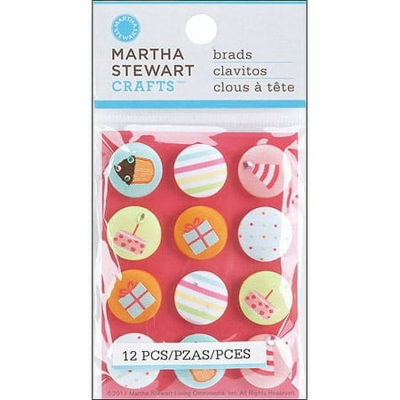 Martha Stewart Modern Festive Fabric Brads, 12pk