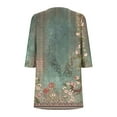 thumbnail image 5 of Women's Blouses Shirts Summer 3/4 Sleeve Long Tops With Curved Bottom Tops Work Tunic Party Going Out Dressy, 5 of 6