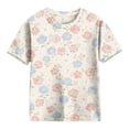 thumbnail image 5 of YunPes Girls Short Sleeve Shirts Floral Graphic Printing T Shirts Teens Kids Crewneck Tee Summer Trendy Preppy Cute Tops Clothes, 5 of 5