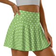 thumbnail image 3 of Uorisango Green Polka Dots Women's Athletic Skorts with Pockets Size S Stylish Women's Active Performance Skort Relaxed Daily Wear for Running Casual, 3 of 7