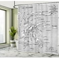 thumbnail image 5 of Ambesonne Black White Shower Curtain, French Map Island, 69"Wx70"L, Black and White, 5 of 5