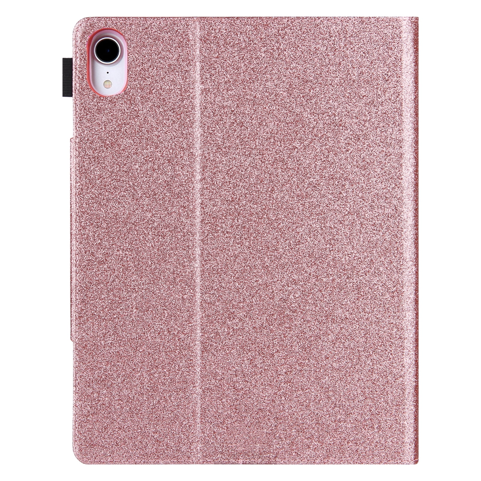 TECH CIRCLE for iPad Pro 13-Inch M4 Case 2024, PU Leather Folio Case with Auto Sleep Wake & Stand Function, Built-in Pencil Loop & Card Slots & Pocket, Protective Glitter Shimmer Cute Cover, Rosegold