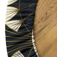 thumbnail image 5 of Ambesonne Geometric Fitted Round Tablecloth, Minimalist Stripes Floral, 45"- 56" Diameter, Charcoal Grey Pale Coffee, 5 of 5